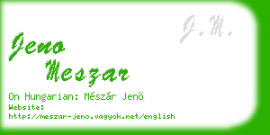jeno meszar business card